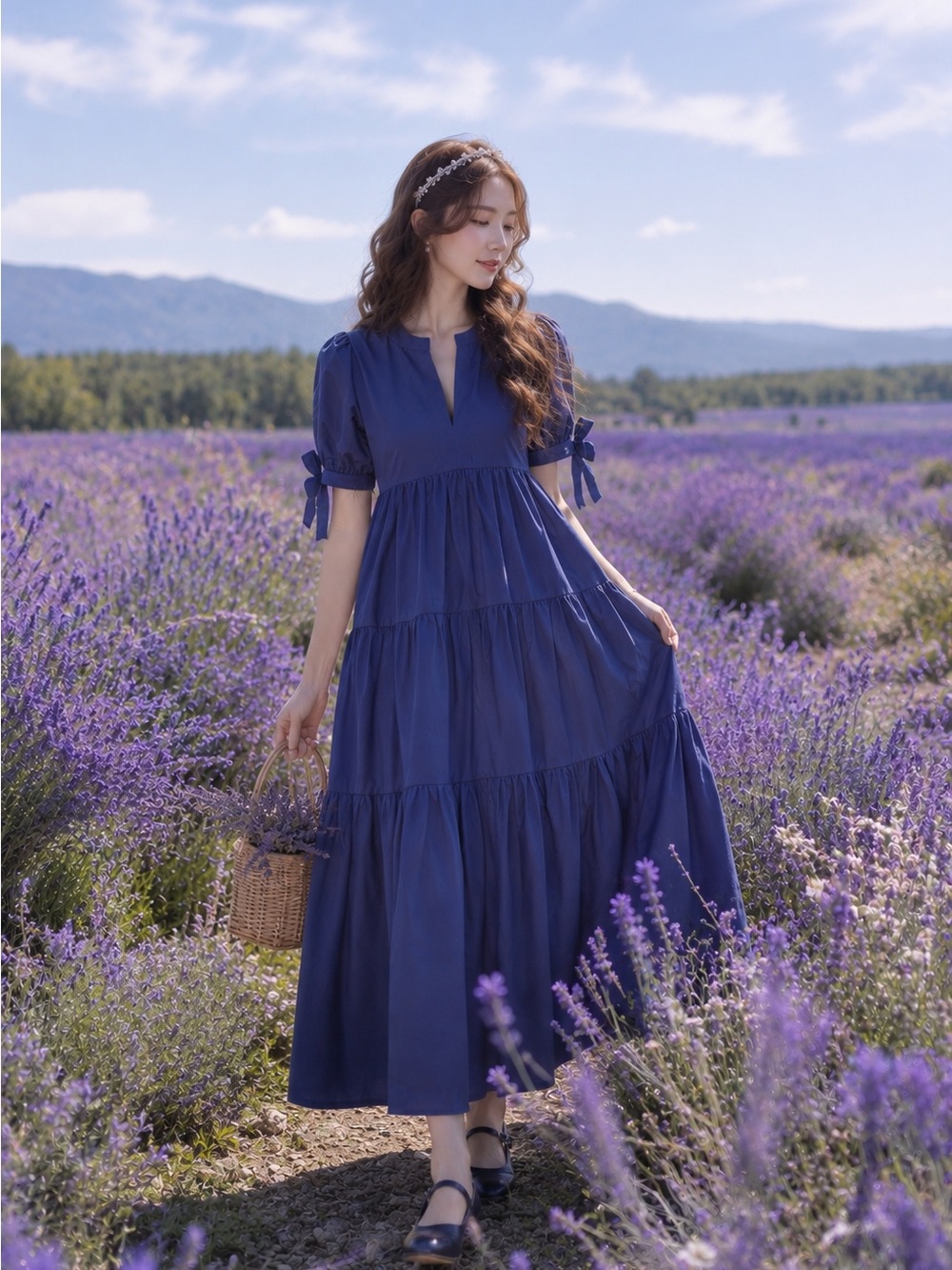 🇺🇸Firm Price🇺🇸English Factory TIERED MIDI DRESS WITH BOW-TIE SLEEVES
